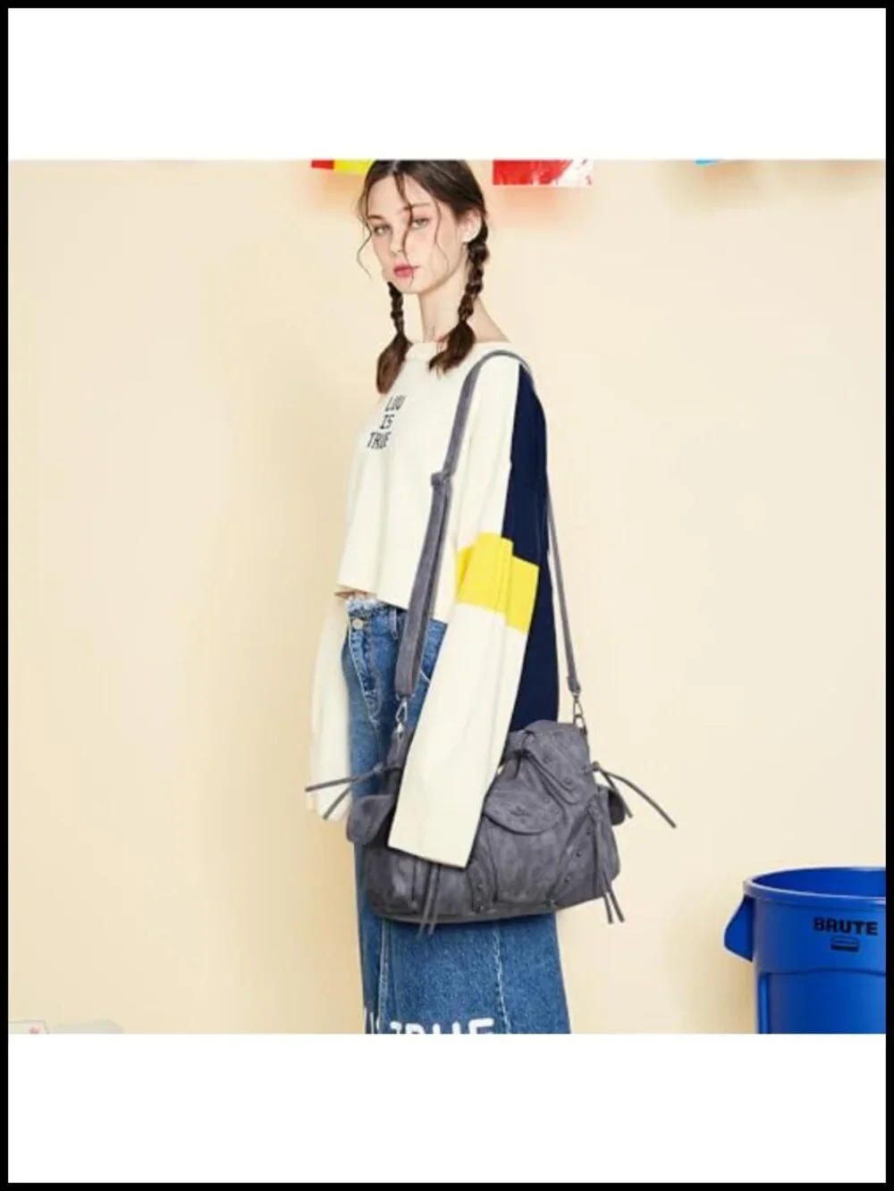 Retro Washed Vegan Leather Hobo Bag Women Large Satchel Crossbody Purse Handbag